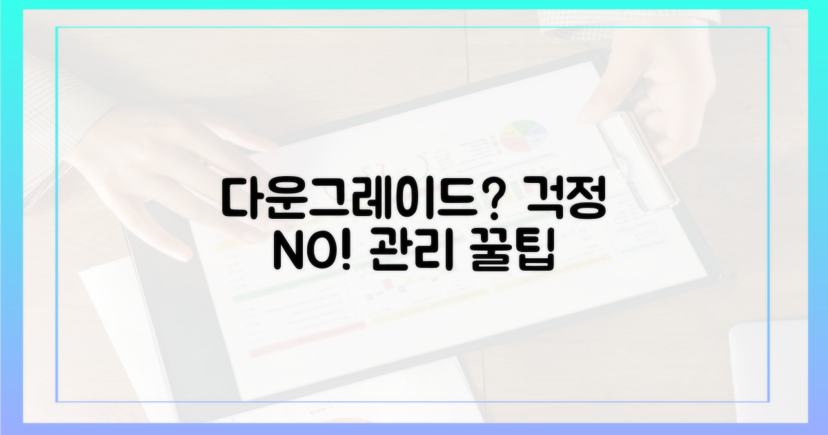 다운그레이드 후 관리