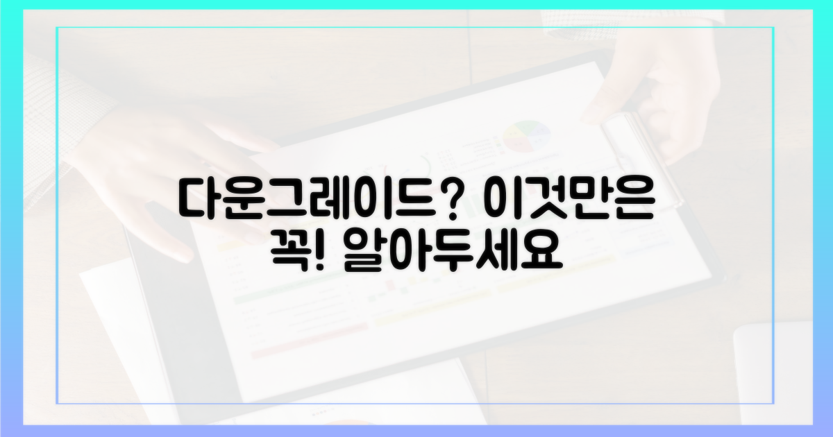 다운그레이드, 이것만은 알아두세요