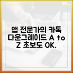 앱 전문가의 카톡 다운그레이드 A to Z: 초보도 안전하게!
