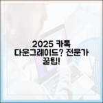 2025년 카톡 다운그레이드, 전문가 꿀팁은?
