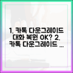 카톡 다운그레이드 후 대화 복원, 가능할까요?