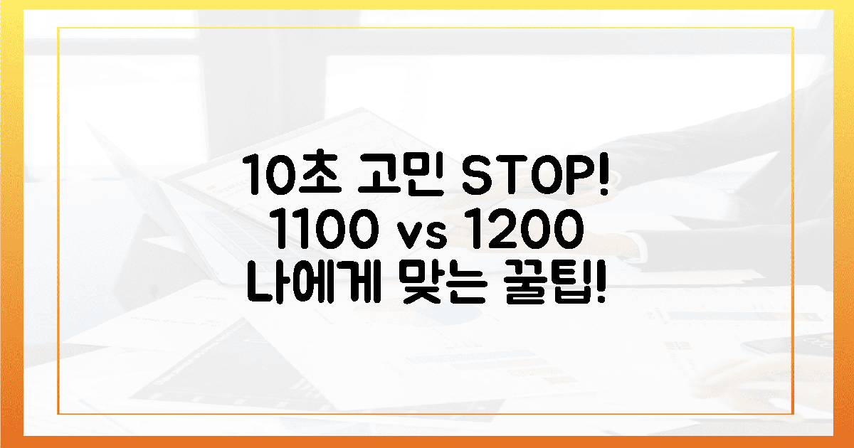 10초 고민 끝! 내게 맞는 1100/1200 선택법