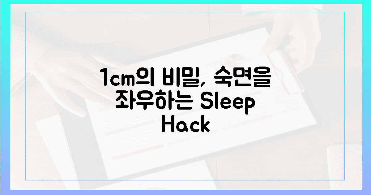 1cm 차이, 당신의 숙면을 결정하는 이유