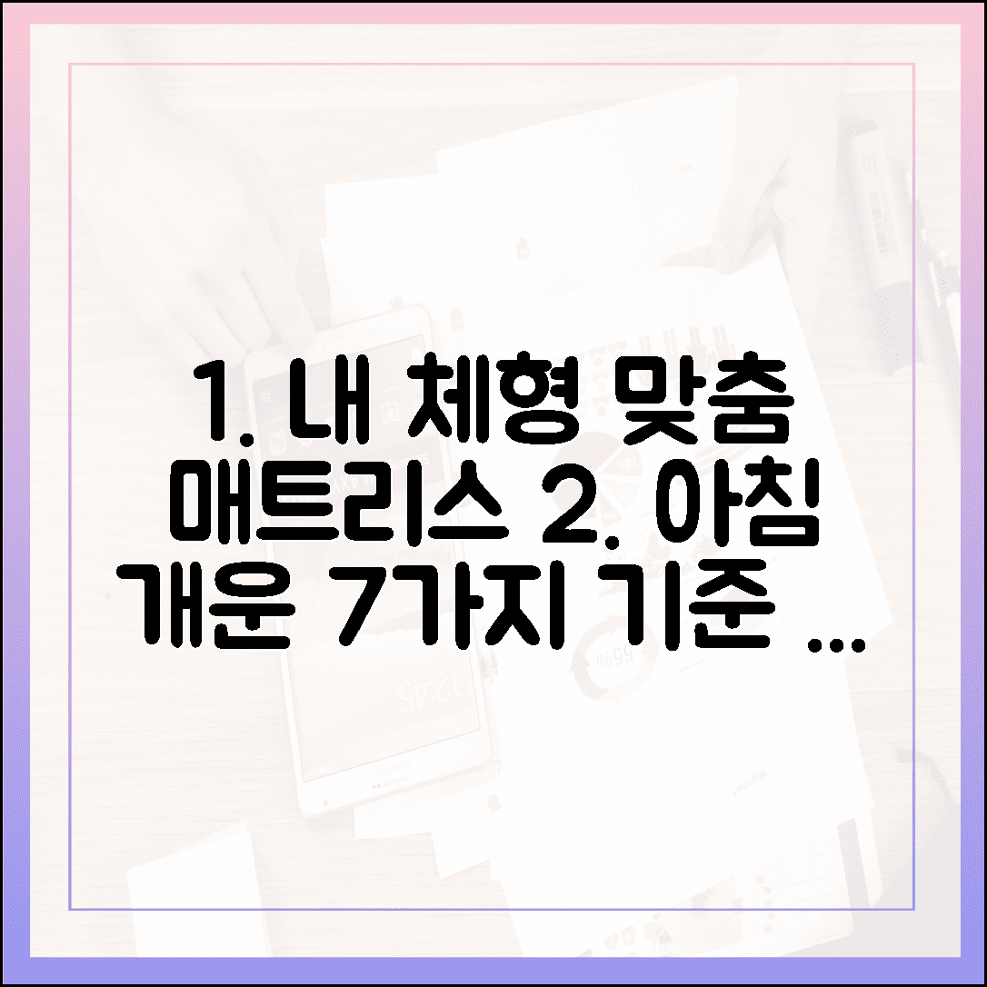 아침이 개운해지는 기적, 내 체형에 딱 맞는 1인용 매트리스 고르는 7가지 기준