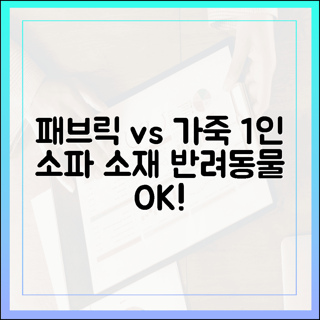 패브릭 vs 가죽? 관리하기 쉬운 1인 소파 소재 완벽 정리 (반려동물 가족 필독)