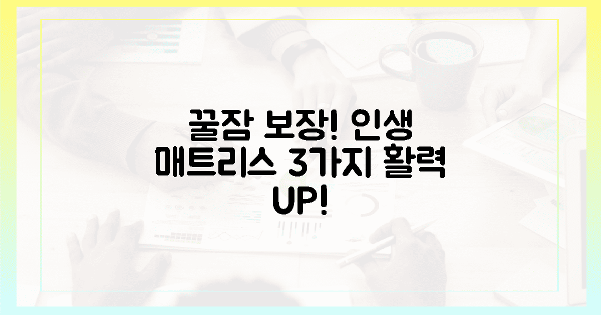 꿀잠 보장! 3가지 인생 매트리스로 활력을 되찾으세요.