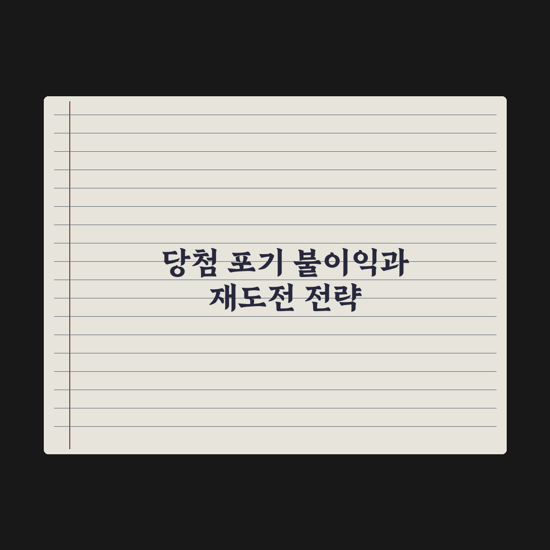 청약 당첨 포기 - 불이익과 재청약 가능 시점 완벽가이드: 전문가 3선