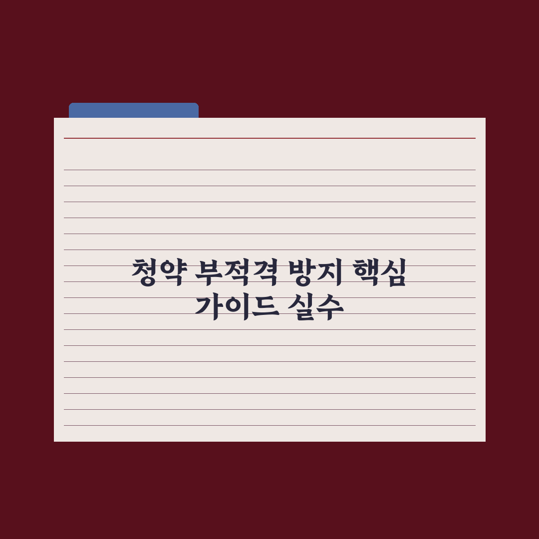 청약 부적격 사유 - 흔한 실수 정리 심층분석, 놓치기 쉬운 5가지 핵심