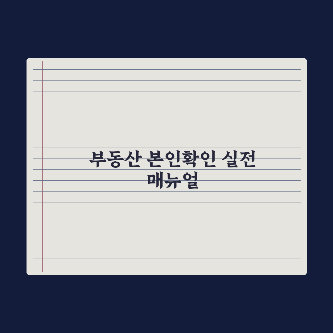부동산 거래 시 본인 확인 절차 심층분석: 전문가의 5단계 체크리스트