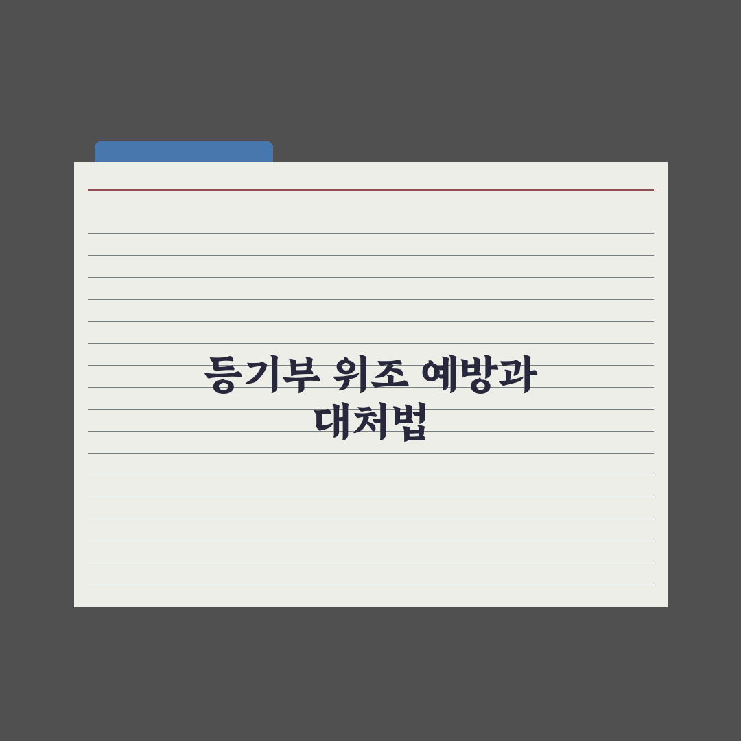 등기부등본 위조·말소 사례와 대처법 완벽가이드: 전문가가 검증한 5가지 핵심 전략