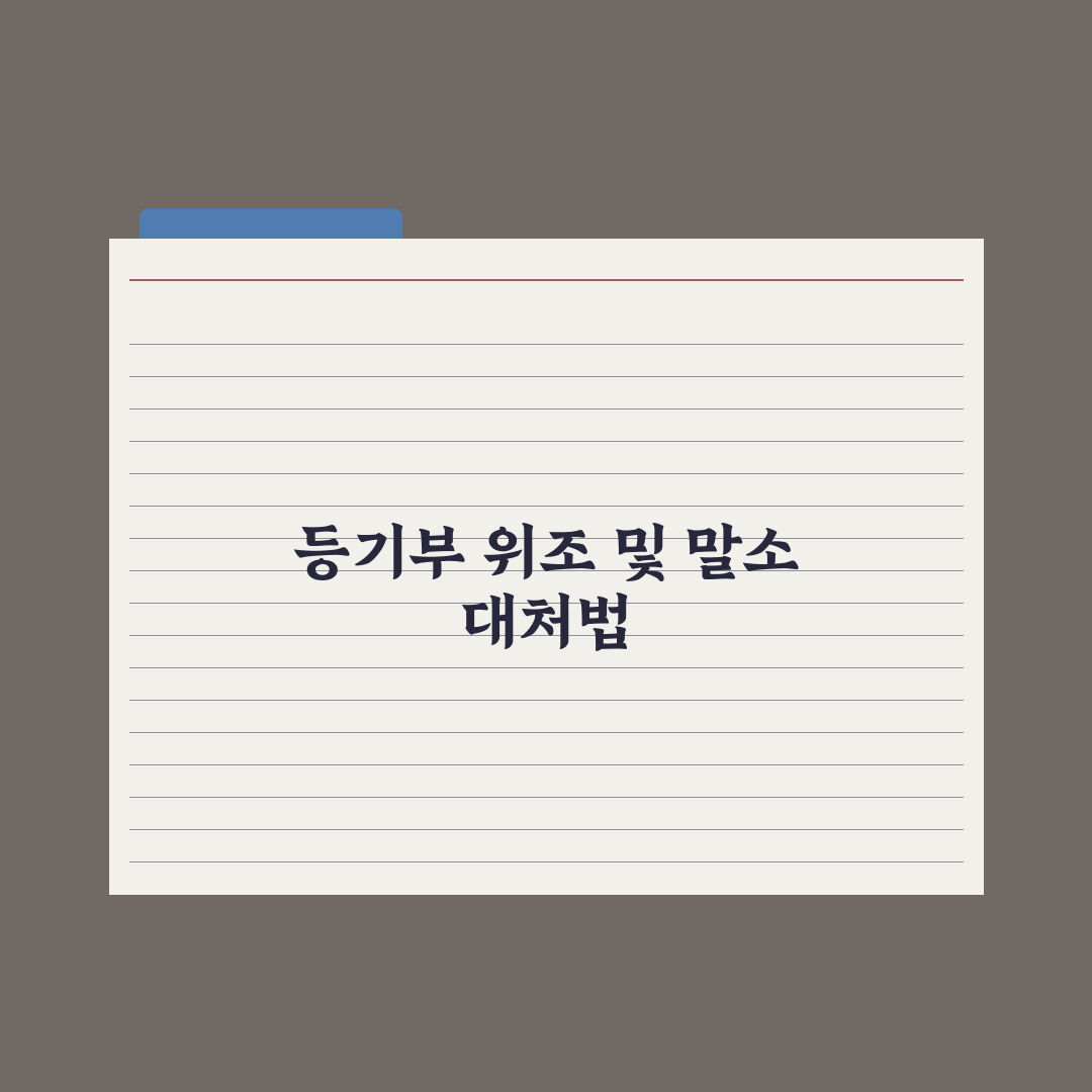 등기부등본 위조·말소 사례와 대처법 완벽가이드: 전문가가 검증한 5가지 핵심 전략