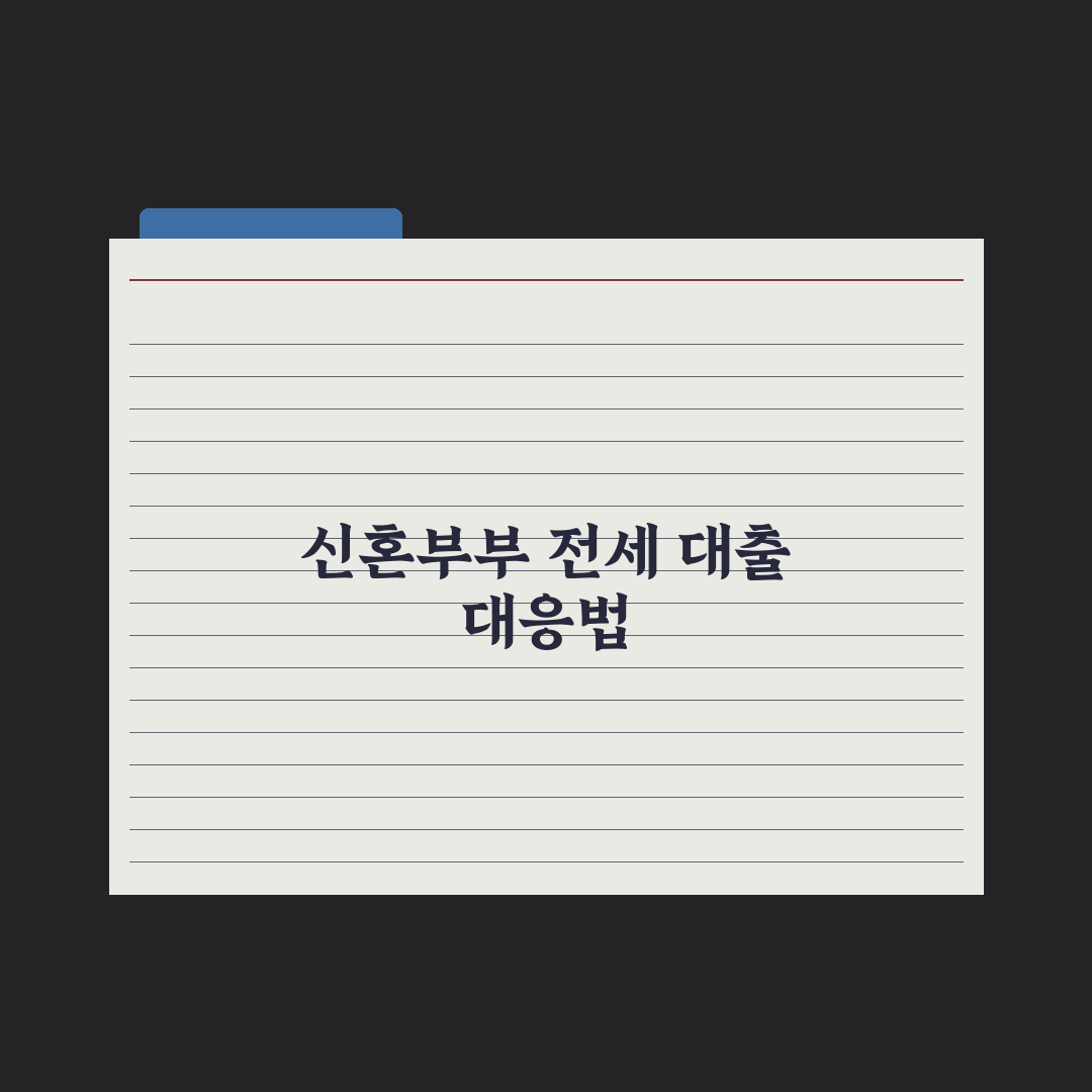 신혼부부 전세자금 대출 가이드 총정리, 실무자가 검증한 5대 핵심 포인트