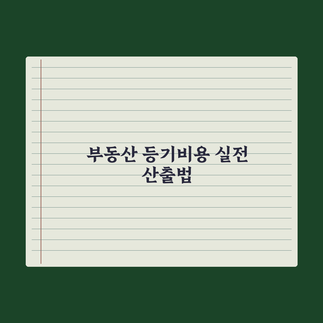 부동산 등기비용 - 항목별 정리 완벽가이드, 실무자가 분석한 7가지 내역