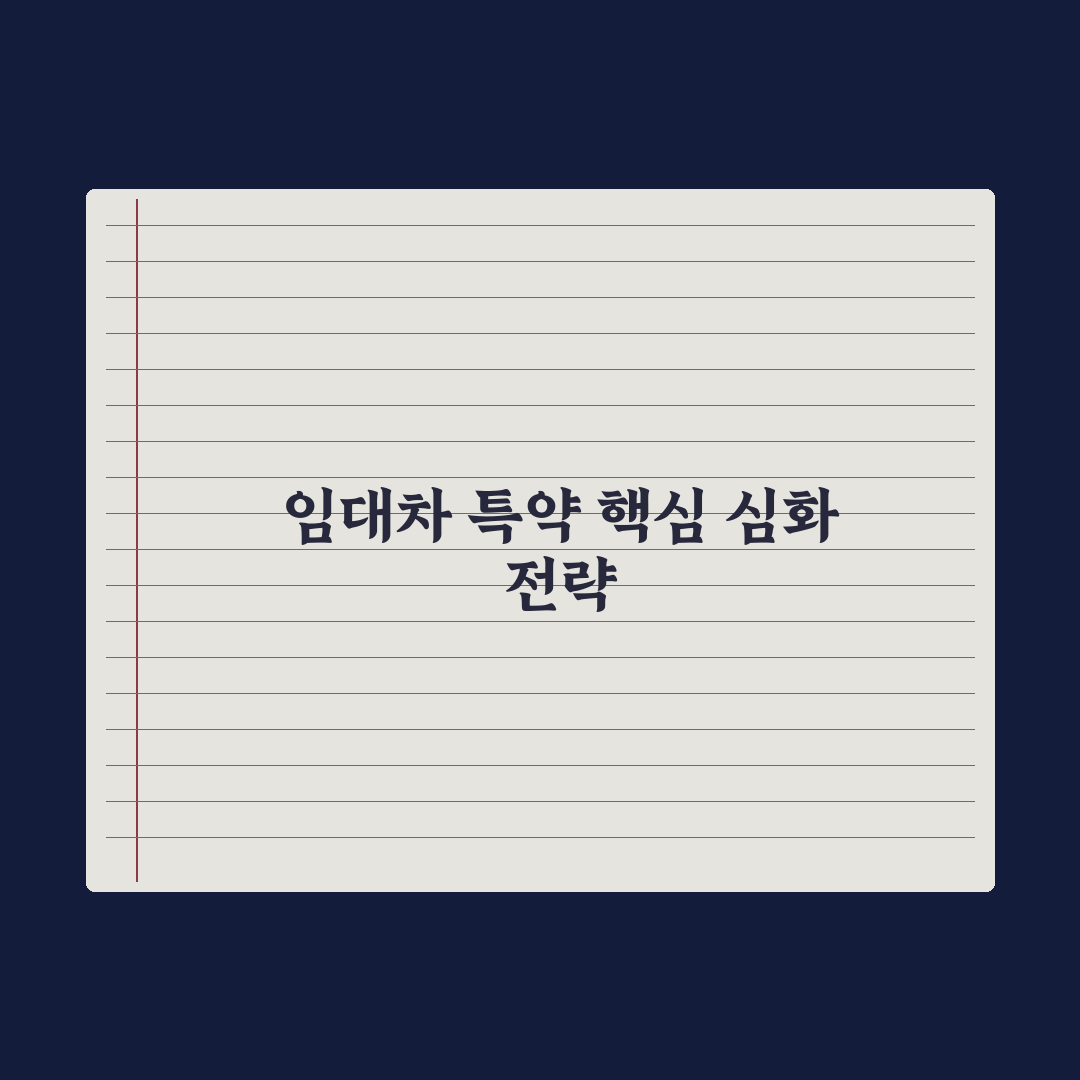 임대차 계약 시 특약 - 자주 쓰는 항목 완벽가이드, 전문가의 5대 조항