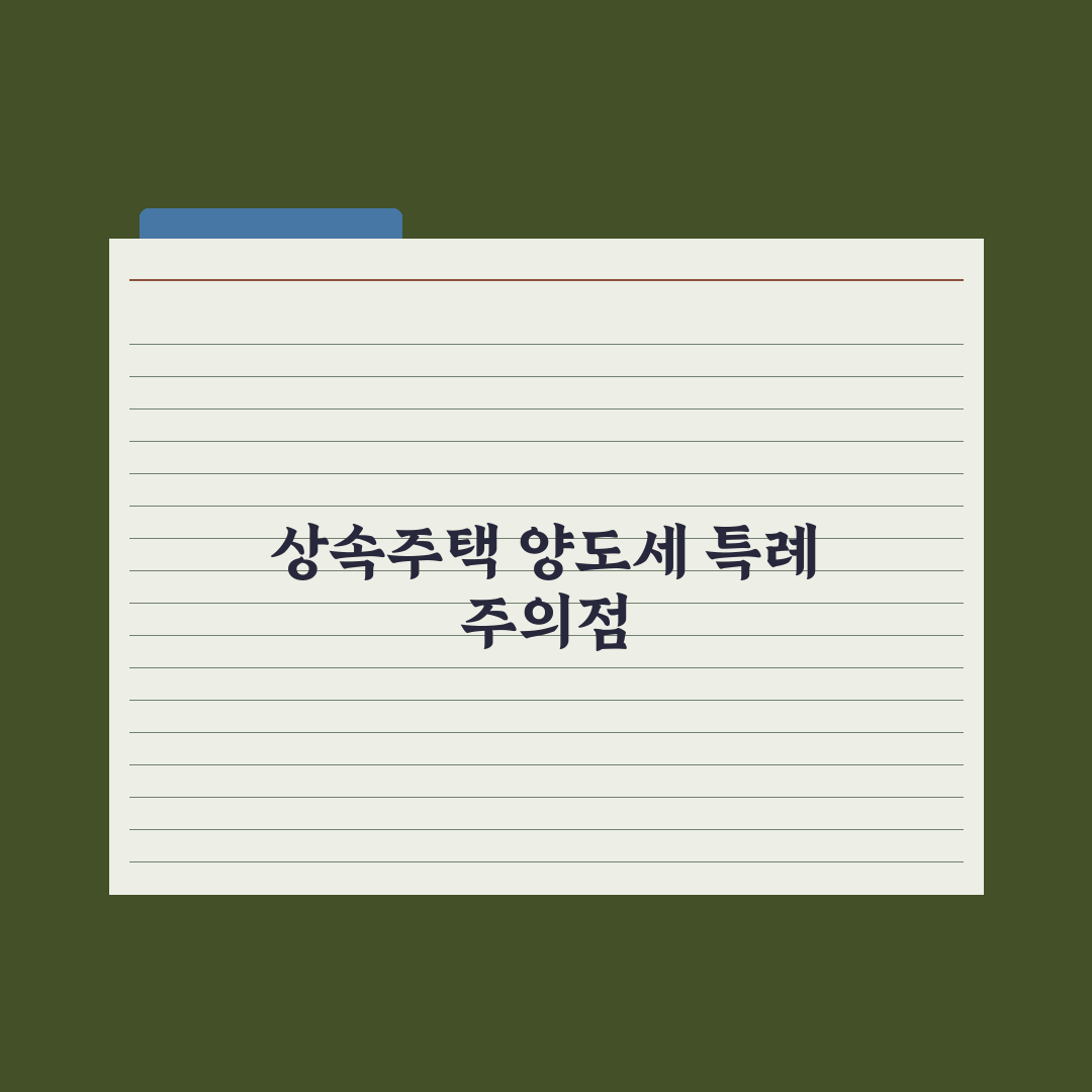 상속주택 양도세 특례 완벽가이드: 실무자가 분석한 5가지 핵심정리