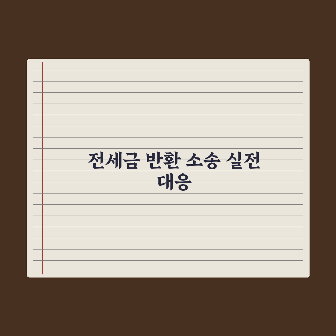 전세금 반환 소송 절차 정리 완벽가이드: 실무자가 검증한 5단계 핵심