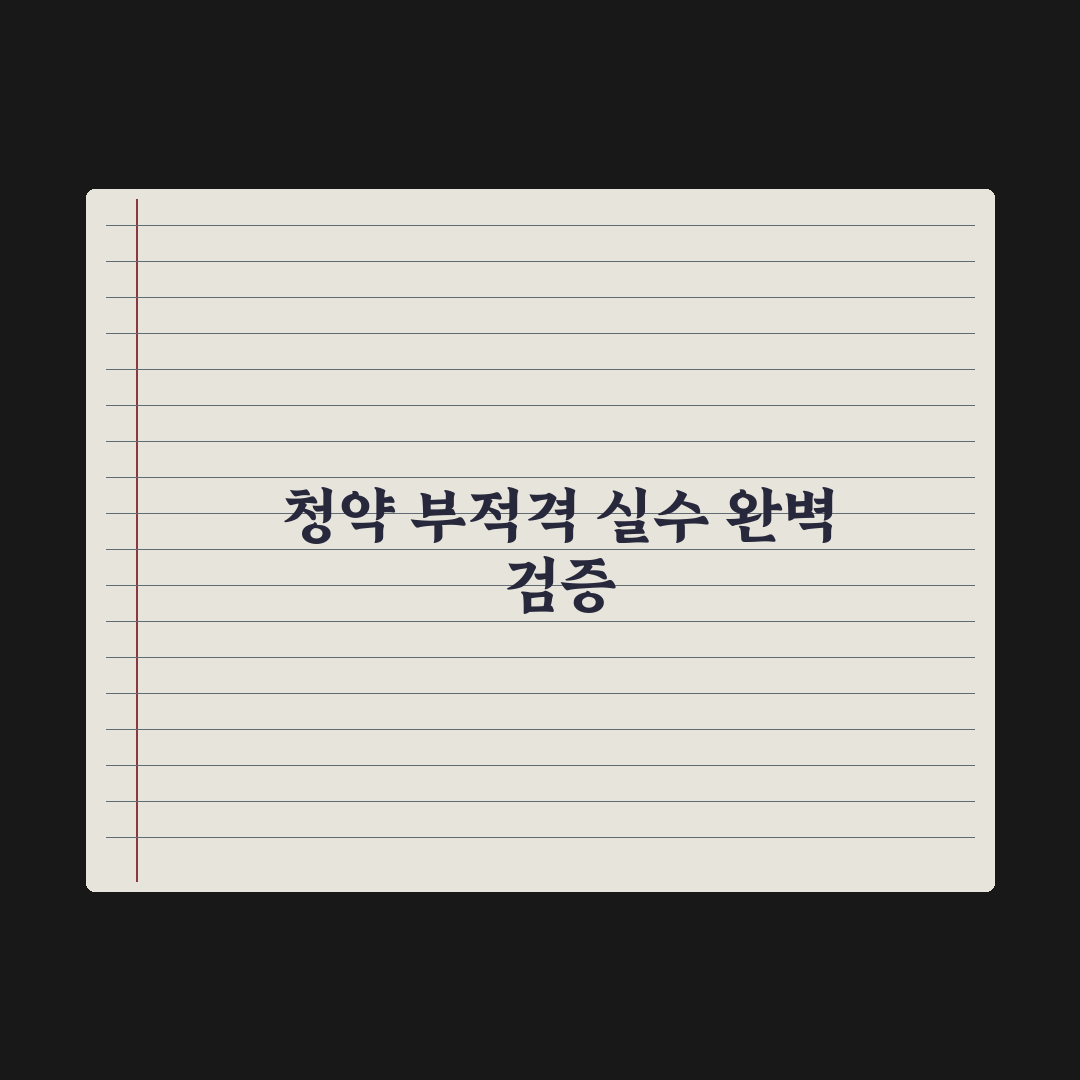 청약 부적격 사유 - 흔한 실수 정리 심층분석, 놓치기 쉬운 5가지 핵심