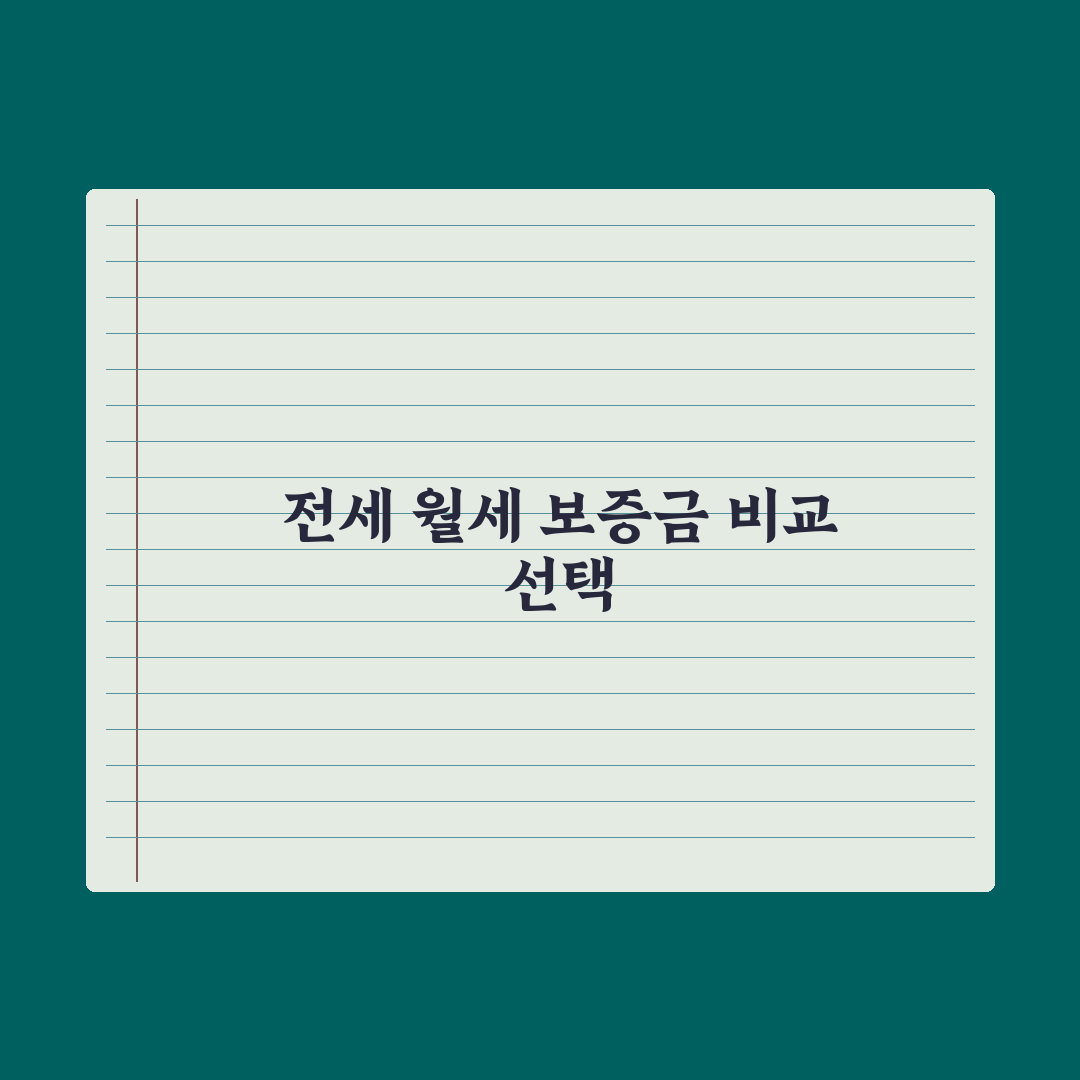 전세보증금 vs 월세 보증금 - 차이 정리 완벽가이드, 전문가 5대 핵심