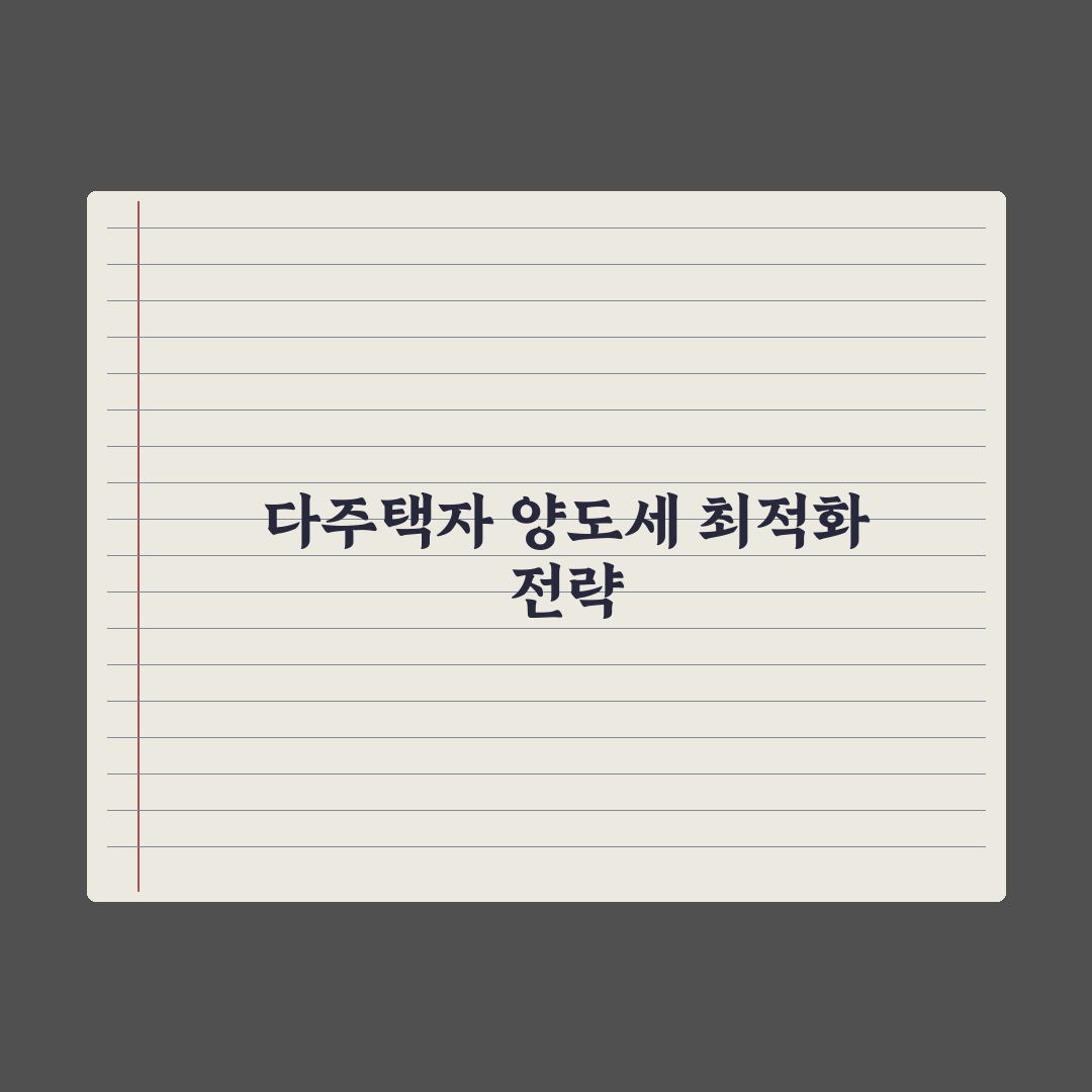 양도세 중과세 - 다주택자 기준 완벽가이드: 전문가가 선별한 5가지 핵심 판단 지표
