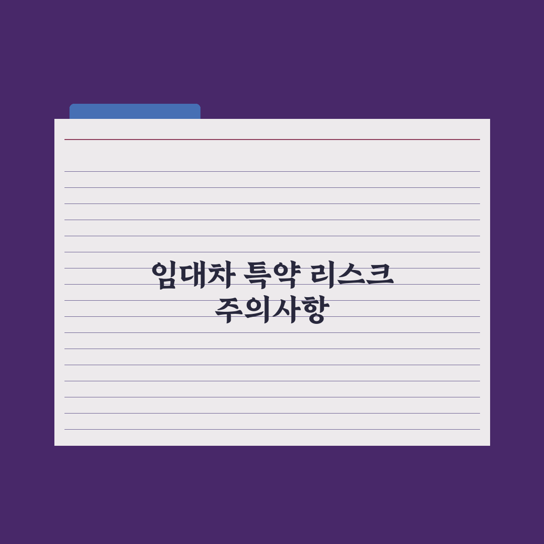 임대차 계약 시 특약 - 자주 쓰는 항목 완벽가이드, 전문가의 5대 조항