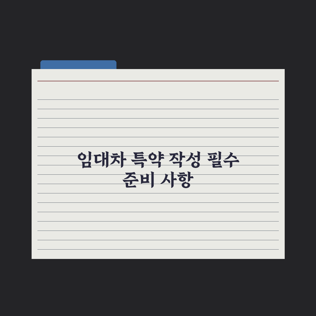 임대차 계약 시 특약 - 자주 쓰는 항목 완벽가이드, 전문가의 5대 조항