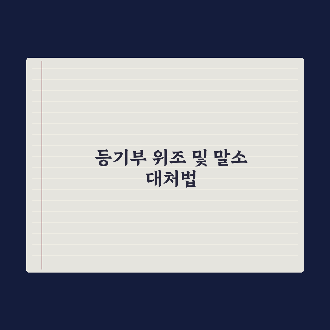 등기부등본 위조·말소 사례와 대처법 완벽가이드: 전문가가 검증한 5가지 핵심 전략