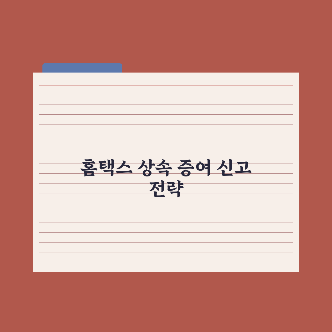 상속·증여 신고 - 홈택스 활용 가이드 심층분석: 실무자가 선별한 5가지 핵심정리