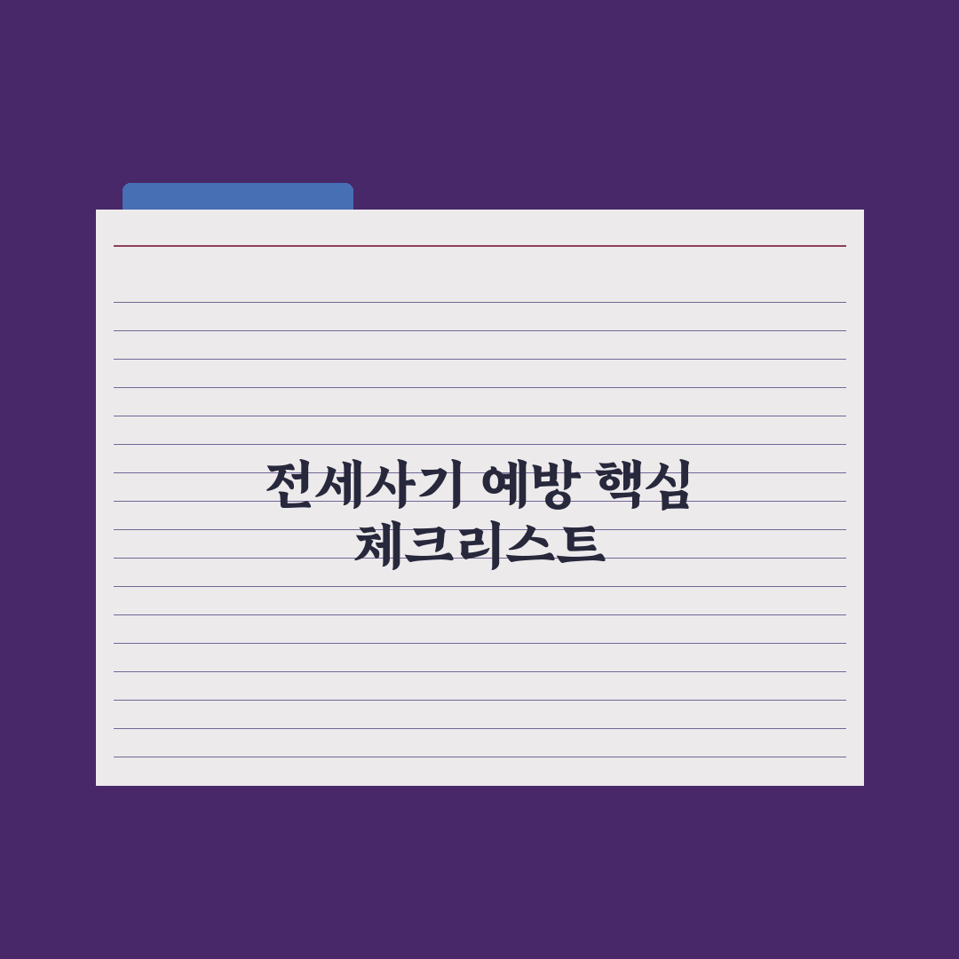 전세사기 예방 5가지 핵심 체크리스트 완벽가이드: 전문가 검증 필수 수칙