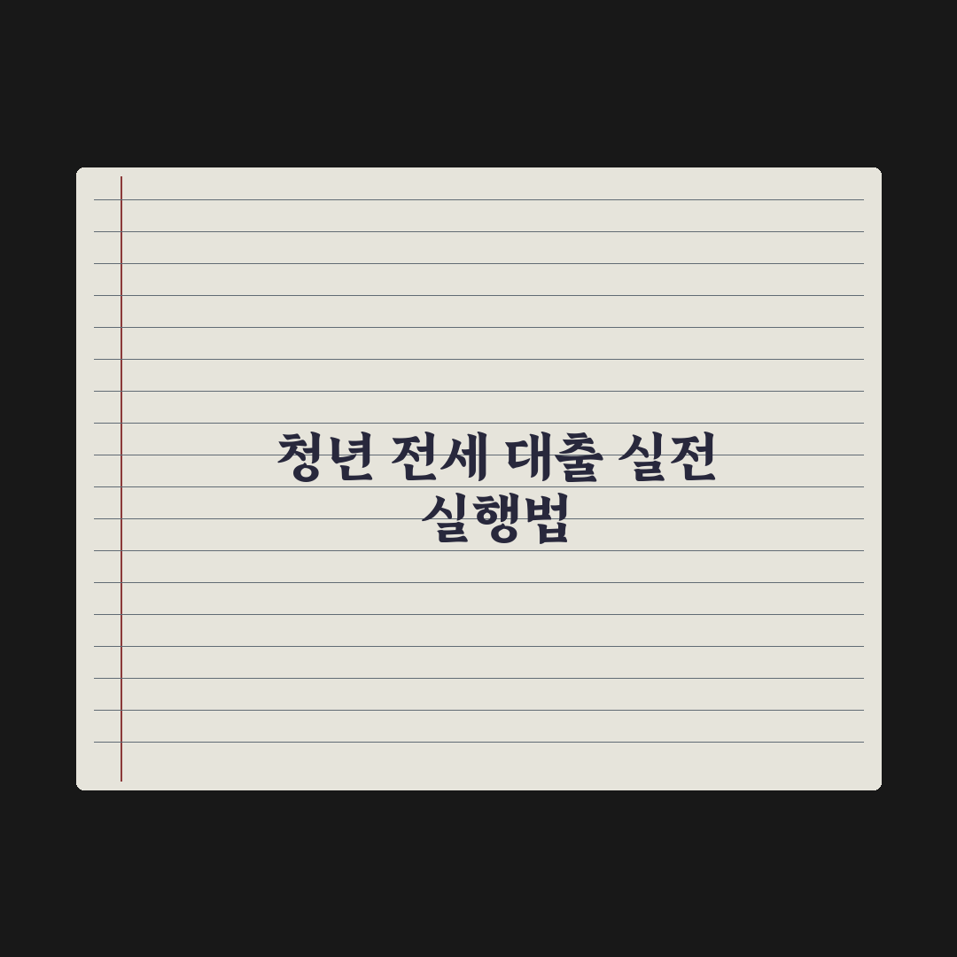 청년 전세보증금 대출 가이드 완벽가이드: 전문가가 분석한 5단계 핵심 전략