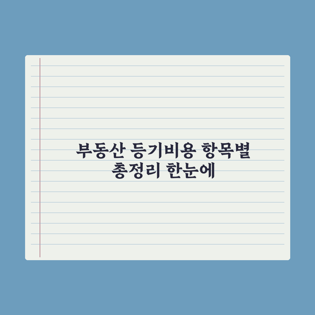 부동산 등기비용 - 항목별 정리 완벽가이드, 실무자가 분석한 7가지 내역