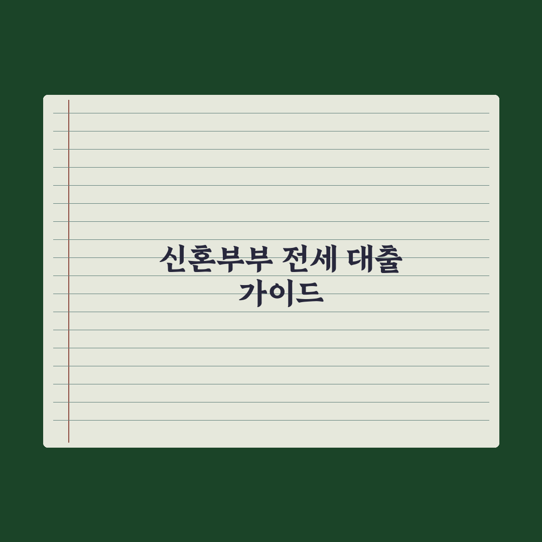 신혼부부 전세자금 대출 가이드 총정리, 실무자가 검증한 5대 핵심 포인트