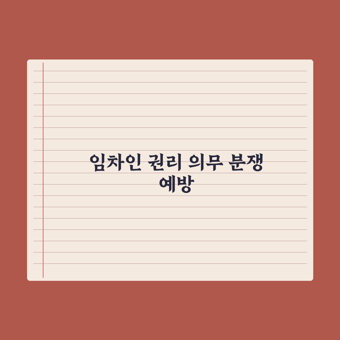 임차인 권리와 의무 - 분쟁 예방을 위한 핵심 사항 핵심정리: 실무 7원칙