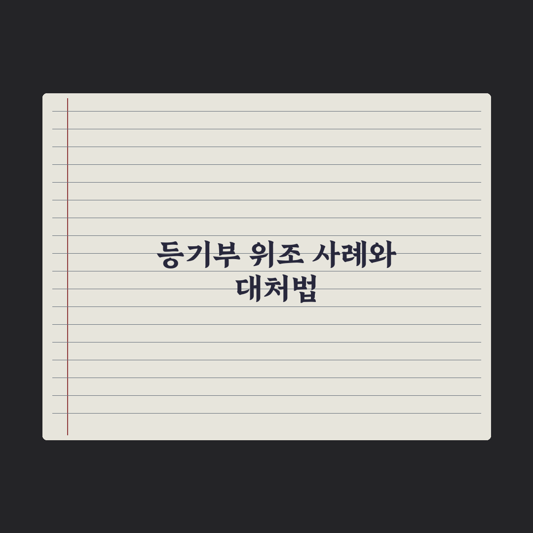 등기부등본 위조·말소 사례와 대처법 완벽가이드: 전문가가 검증한 5가지 핵심 전략